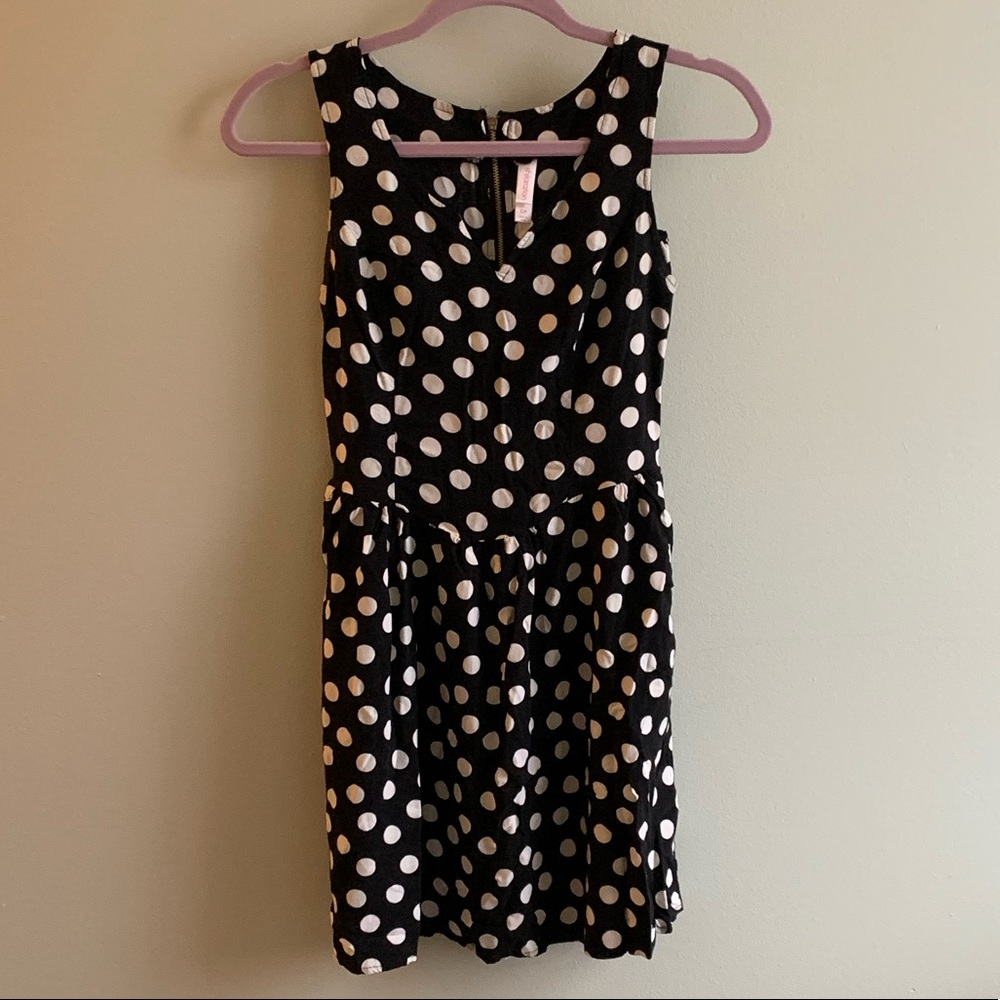 Polka dot black and white dress